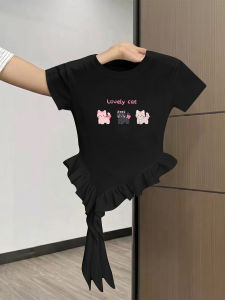 Cute Design Short Sleeve Cotton T-Shirt for Girls
