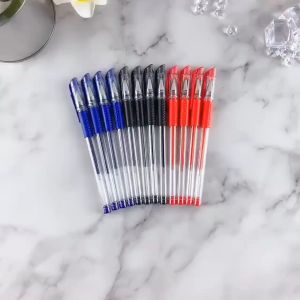 Combo 10 Bút Bi Nước 3 Màu - Bút Mực Nước Văn Phòng Đầu 05mm Mực Đều Nét Chữ Đẹp Đủ Màu Đỏ Đen Xanh - Bút Bi Gel Nhiều Màu