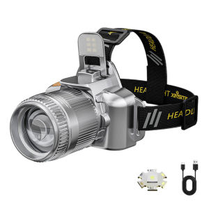 【HOSPORT】ไฟหน้า USB ที่กันน้ำได้แบบชาร์จไฟหน้าไฟหน้าไฟส่องสว่างสุด ๆ สำหรับการตกปลากลางแจ้ง【1-3 วันจัดส่ง】