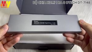 Bộ Chia HDMI DTECH 1 ra 8 2Kx4K - DT7148B mini hỗ trợ video 2K / 4K / 3D (Đen)