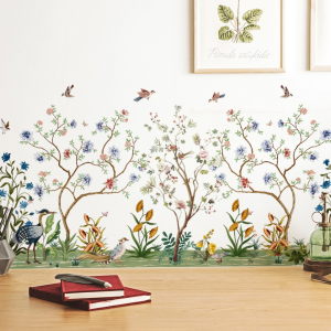Decal Dán Chân Tường Rừng Cây Động Vật Rừng Nhiệt Đới Có Keo Sẵn 110x52cm - Trang Trí Chân Tường
