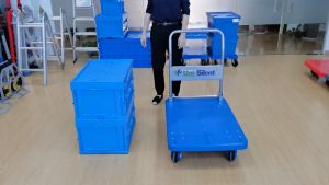 Uni-Silent สองชั้น รถเข็น รถเข็นอเนกประสงค์ cart รถเข็น 4 ล้อ รถเข็น 2 ชั้น รับน้ำหนักได้ 600 กก นท่อเหล็กหนา