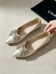 Josiny | Glittering French Boat Shoes Pointed Toe Flats