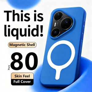 New Liquid Silicone For Magsafe Magnetic Case For Huawei Pura 90 Pro Max P80 P70 Mate 60 70 80 Pro Max Matte Soft Protect Cover