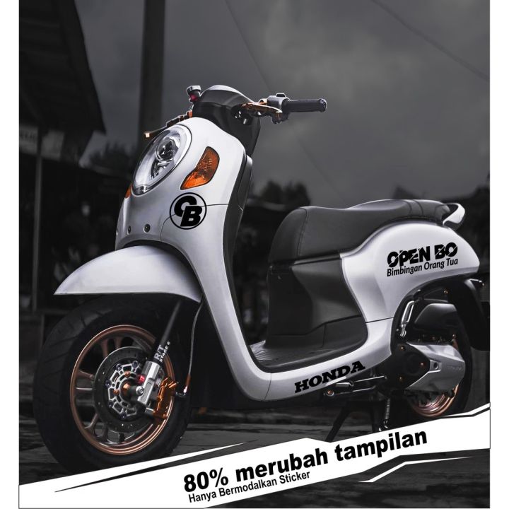 sticker OPEN BO sticker cuuting motor scoopy genio pespa dll | Lazada ...