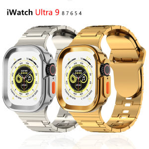 Plating Case And Rubber Strap for Apple Watch Ultra 49mm 45mm 44mm 40mm 41mm Titanium Color Bracelet Band for I watch 9 8 7 6 5 4 Ultra