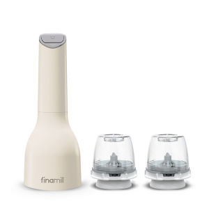 American Style Electric Ceramic Coarse Grinder Automatic Pepper Mill Kitchen Storage Container High And Thin Shape Red Dot Award