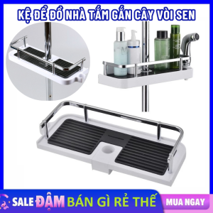 Kệ Để Đồ Gắn Cây Sen Tắm Kèm 2 Móc Treo Cao Cấp - Giá Để Đồ Rửa Chén Tiện Lợi Kệ Gắn Vòi Sen Bằng Nhựa Đựng Đồ Đa Năng Tiện Ích