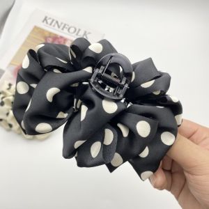 2024 New Arrival Polka Dot Bubble Grip Female Back Head Updo Clouds Barrettes Bows Large Shark Clip Headdress