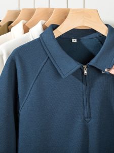 Basic All-Matching! Heavy Weight Pure Color Short-Sleeved Polo Shirt Loose Summer Breathable Sweat Absorbing Casual and Comfortable Mens and Womens Tops