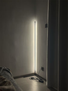 Modern Minimalist Floor Lamp Bedroom Corner Atmosphere Light Simple Home Wall Angle Lamp Iron Body High Transmission PMMA Shade