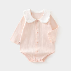 Pure Cotton Long Sleeve Triangle Baby Sleepwear Inner Wear for Crawling Girls Spring Autumn a Class No Bone Baby Clothes