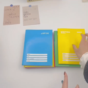 10Pcs Color Writing Composition Notebook 80 Pages 145 * 200mm Double Line Notebook Spring Notebook