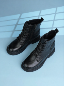 Josiny | Warm Plush Lace-Up Lateral Zipper Leisure Women Short Boots