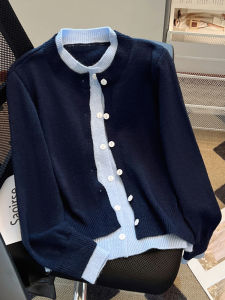 Brand Discount Spring & Fall New Arrival Assorted Colors False-Two-Piece Knitting Cardigan Female Stylish Soft Glutinous Anti-Aging Sweater Outwear Tide