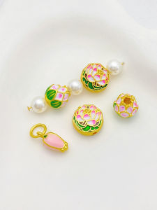 Handmade DIY Tai Chi Lotus Bud Pendant Separation Bead Color Retention Gold Alloy Jewelry Accessories  out New Summer Item
