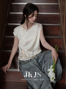 JK＆JS | Silk-blend New Chinese Style Short Sleeve T-shirt