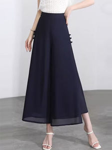 Shalldoer | Wide Leg Summer Culottes Split Casual Pants