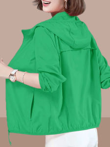 เสื้อคลุมกันแดดผ้าไหมน้ำแข็งบางระบายอากาศสำหรับผู้หญิง ฤดูร้อน 2025 ทรงหลวม ปกติ แขนยาว ปกติ ปกติ ปกติ