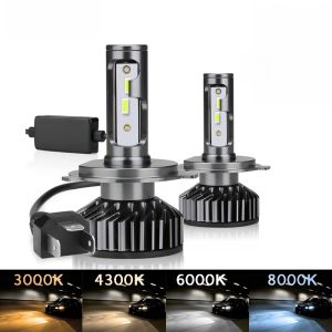 HL รถ LED ไฟหน้า H7 LED H4 H1 H8 H11 HB4 9005 6000K 20000LM อัตโนมัติ LED โคมไฟ Turbo Fog Light 12V 24V กันน้ำ