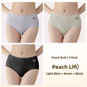 MiiOW | MiiOW Ice Silk Pure Cotton Womens Underwear Summer Thin Briefs Youth High Waist Triangle Panties No Trace Breathable Shorts