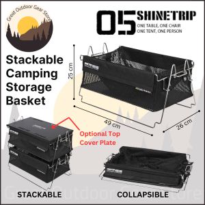 ShineTrip 05 Stackable Tactical Storage Basket Folding Outdoor Camping Stainless Steel Portable Open Box Variety Bag