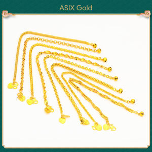 ASIX GOLD สร้อยข้อมือผู้หญิงทอง 24K กำไลข้อมือทอง 18K แฟชั่นเกาหลีหรูหราคลาสสิกอเนกประสงค์ สร้อยข้อมือนำโชค 8 สไตล์ ไม่แพ้ จะไม่เปลี่ยนเป็นสีดำ จะไม่ลอก ของขวัญแต่งงานวันหยุด 19 ซม. 7.5 นิ้ว