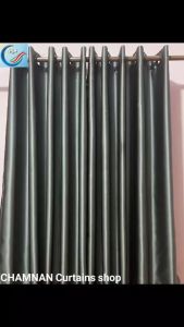 Newผ้าม่านหน้าต่าง ผ้าม่านประตู ตาไก่ ม่านสำเร็จรูป กันแสง85%-90% สีพื้น ผ้าหนา คุณภาพดีUV สีเทาอ่อน