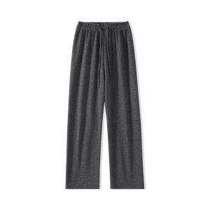 Quần Ống Đứng Cạp Cao Bằng Nếp Nhăn Mì Tinh Nữ Mùa Xuân Quần Thể Thao Thường Ngày Rộng Rãi Thoải Mái