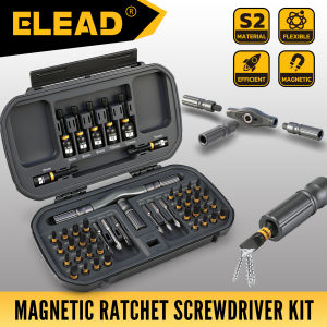 ED 46-in-1 Magnetic Ratchet Screwdriver Set with Bits Nut Drivers & Storage Case Multi Repair Tool Kit for Furniture Computer