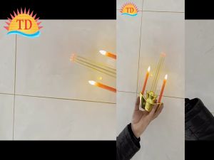 Thỏi vàng có nến nhang điện tử dùng trang trí bàn thần tài thổ địa Bàn thờ tổ tiên v.v.v...