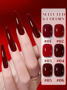 Autumn and Winter Nail New Year Cherry Red Gel Nail Polish UV LED Curing Holiday Womens Gift Nail Art Daily Supplies DIY Set