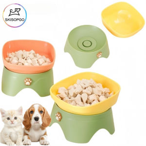 SKISOPGO Pet Bowl Elevated Cat Food Bowl Plastic Removable Cat Feeding Bowl Neck Protection Food Bowl