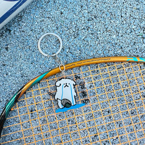 New Arrival Original Badminton Souvenir Gift Student Community Couple Acrylic Keychain Pendant Badminton Puppy