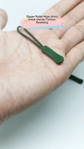 Zipper Puller Variasi Tarikan Kepala Resleting Warna Hijau Army Harga Per Lusin 12 Biji Untuk Jaket Tas Dll