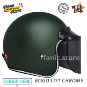 Helm Bogo Dewasa Pink Full Leher SNI Helm Semi Carglos Lis Chrome PET PENDEK Murah Untuk Pria Dan Wanita Dewasa COD FREE PACKING BUBLE DAN DUS