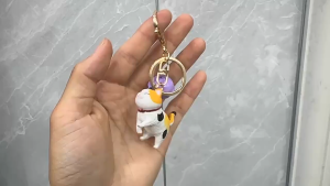 Cute Resin Cat Keychain 9 Styles 3D Simulation Cat Pendant Key Ring Bag Charm for Girls
