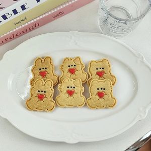 3 ชิ้น/เซ็ตกระต่ายหมีแมวเครื่องตัดคุกกี้แม่พิมพ์ Love Heart วันวาเลนไทน์บิสกิตแสตมป์ Icing คุกกี้พลาสติกครัวเบเกอรี่รายการ