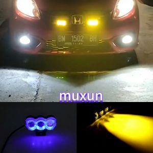 Master Tool ⭐Garansi 1 Tahun⭐ Lampu Tembak LED Laser Full Alumunium Premium Foglamp SQL 3 Mata 2 Warna Putih Kuning 10000LM 150W IP68 Waterproof MST