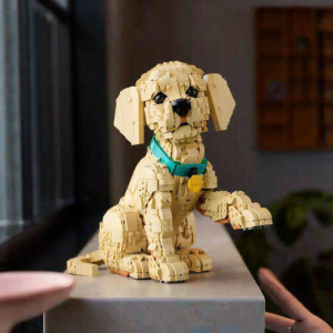 Gift Pet Dog Building Blocks Golden Retriever Puppy