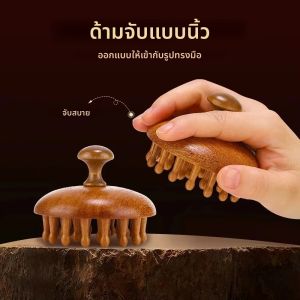 การ์ตูนแมวไม้นวดหนังศีรษะหวี Meridian หวีฟันหัวหวีผม Body Beautify นวด Guasha Scraping Care