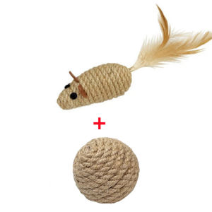 Sisal False Mouse Cat Toy Bite Resistance Stuffed Toy Interactive Cat Toy Simulation Mice Kitten Self-Playing Plush Toys