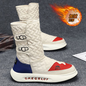 Northeast Snow Boots Mens Winter minus 40 Degrees Cold-Proof Waterproof Knee High Cotton Boots Fleece Lined Padded Warm Keeping Big Cotton Shoes