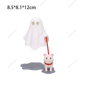 3D Printed Ghost Walking Dog Night Light LED Warm Lamp Halloween Desktop Cute Ghost Puppy Statue Bedroom Decor Gift