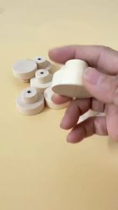 Solid Schima Wood Mushroom Cabinet Knobs 35x25mm Easy Install Drawer Wardrobe Furniture Hardware Handles