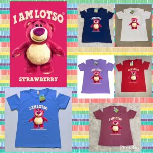 kaos atasan oblong anak perempuan model sabrina lotso - pakaian baju t-shirt distro sabrina anak cewe sanrio lotso 1 - 10 thn