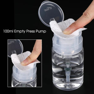 200ml Press Type Empty Liquid Bottle Reusable Nail Art Cleaner Alcohol Dispenser Refillable Storage Bottle