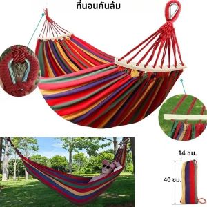 ผ้าใบกลางแจ้ง Camping Hammock Anti Rollover แบบพกพาผ้าเดี่ยว/คู่เปลญวนพร้อมกระเป๋าพกพาสําหรับ Patio Backyard