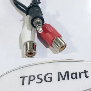 Cáp âm thanh 3.5 ly ra 2 AV Cái / Chuẩn 1 đầu 3.5mm đực (3 điểm cực) ra 2 đầu AV Cái dài 15Cm
