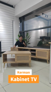 F&F: 6ft Kerman Cabinet TV Rattan Effect Up to 70inch TV / Rattan TV Cabinet Console Hingga 70 Inci / Rak TV / Rattan Cabinet